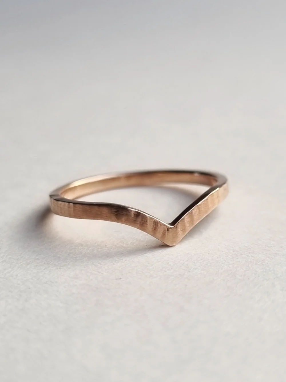 14ct Rose Gold Wishbone Ring | cathy sutherland jewellery